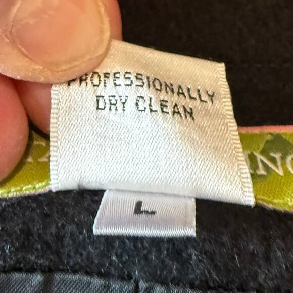 Itala Testino Alpaca Wool Jacket Leather Sleeve Black Size L - Picture 3 of 7